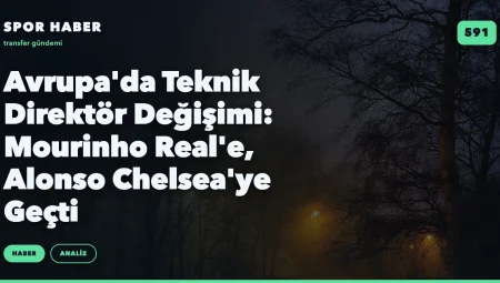 Avrupa’da Teknik Direktör Değişimi: Mourinho Real’e, Alonso Chelsea’ye Geçti